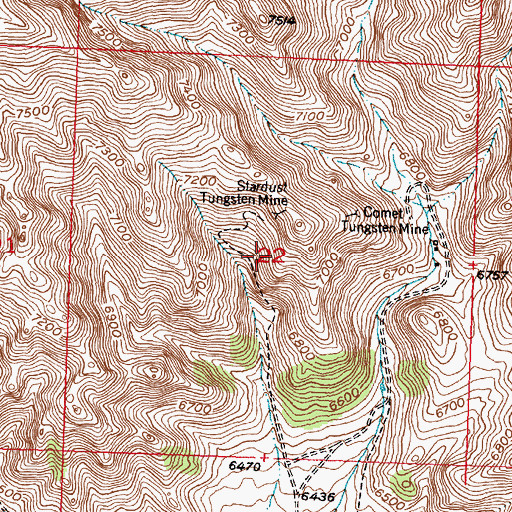 Topographic Map of Quien Sabe Mine, WY