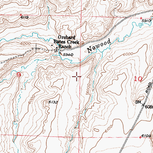 Topographic Map of Nowood River Number Four Mine, WY