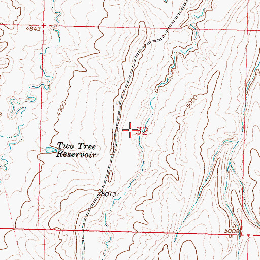 Topographic Map of Big Trails Area Mine, WY