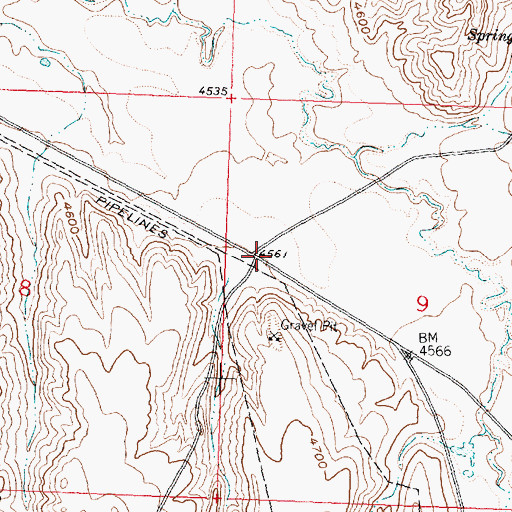 Topographic Map of Government Mine, WY