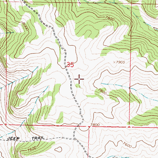 Topographic Map of Slate Ridge Number Nine Mine, WY