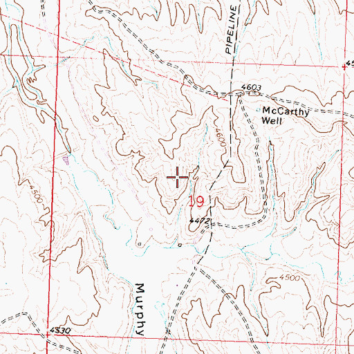 Topographic Map of Mud Creek Mine, WY