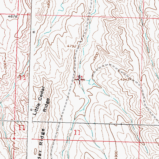 Topographic Map of Dugout Creek Deposit, WY