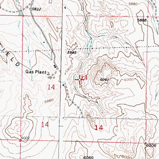 Topographic Map of Powder River Mine, WY