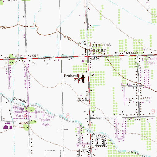 Topographic Map of Fruitvale Elementary School, CO