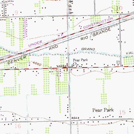 Topographic Map of Pear Park Church, CO
