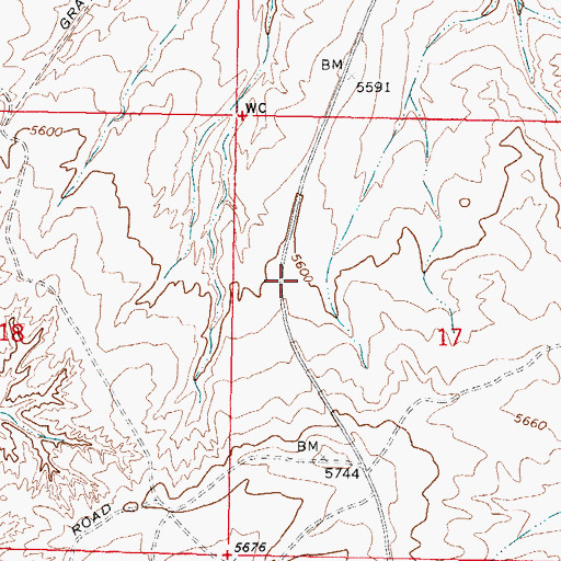 Topographic Map of Hemingway Number Thirty Mine, WY
