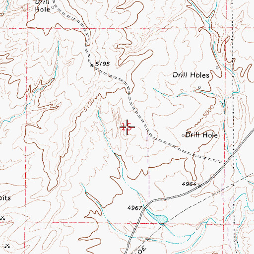Topographic Map of Casper Mountain Asbestos Deposits, WY