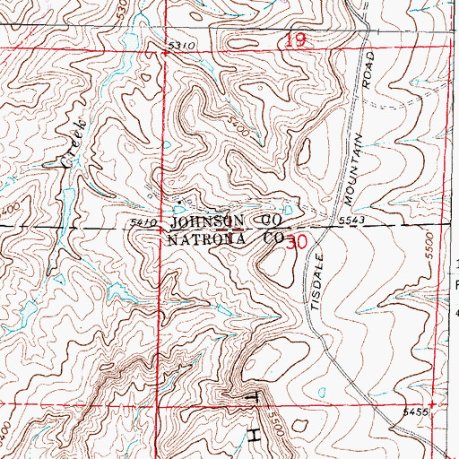 Topographic Map of Tisdale Number Ten Mine, WY