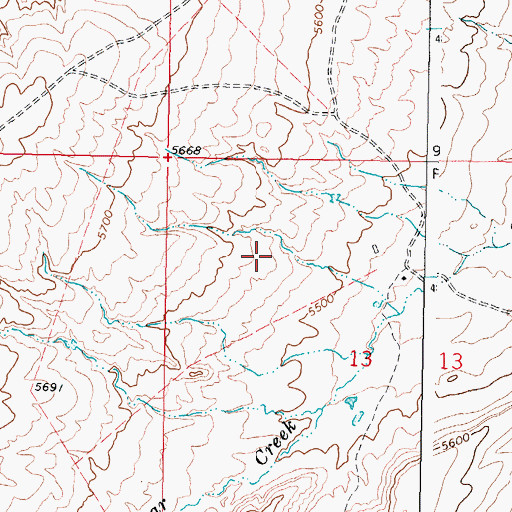 Topographic Map of Kidd Ranch Number Thirteen Mine, WY