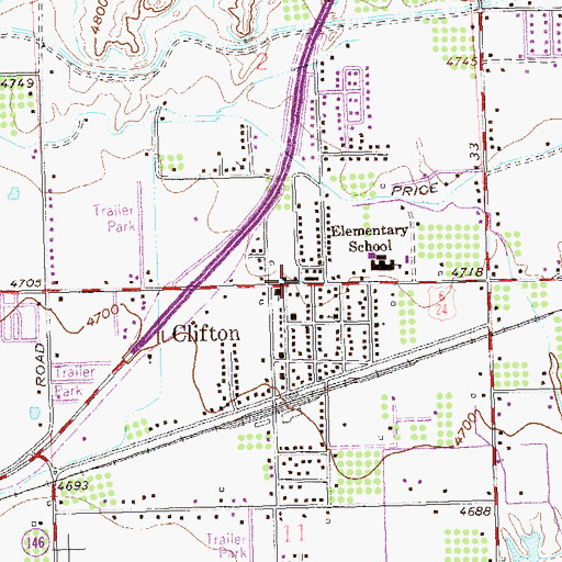 Topographic Map of Clifton, CO