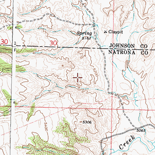 Topographic Map of Kaycee Bentonite Corporation Number One Mine, WY