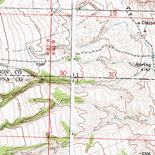 Topographic Map of Kaycee Bentonite Corporation Number Four Mine, WY