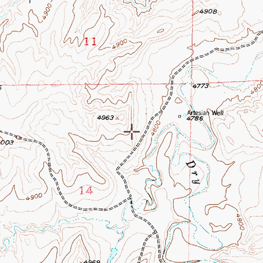 Topographic Map of Hanna Four Mine, WY
