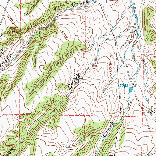 Topographic Map of Kaycee Bentonite Corporation Number Ten Mine, WY
