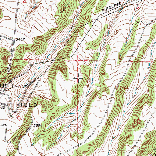 Topographic Map of Kaycee Bentonite Corporation Number Twelve Mine, WY
