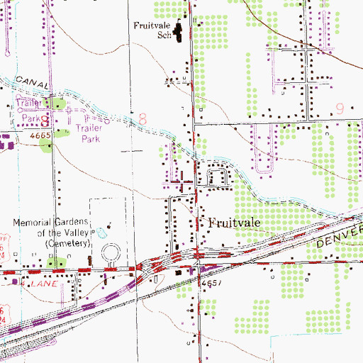 Topographic Map of Fruitvale, CO