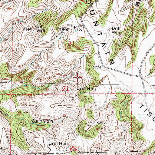 Topographic Map of Kaycee Bentonite Corporation Number Sixteen Mine, WY
