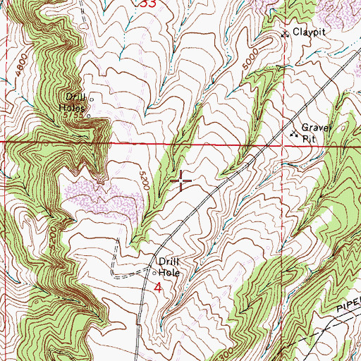 Topographic Map of Kaycee Bentonite Corporation Number Twenty-two Mine, WY