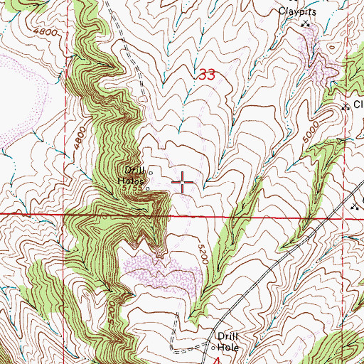 Topographic Map of Kaycee Bentonite Corporation Number Twenty-three Mine, WY