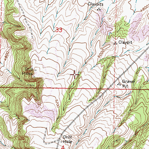 Topographic Map of Kaycee Bentonite Corporation Number Twenty-four Mine, WY