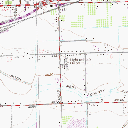 Topographic Map of Light and Life Chapel, CO