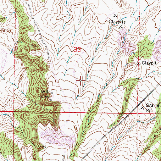 Topographic Map of Kaycee Bentonite Corporation Number Twenty-five Mine, WY