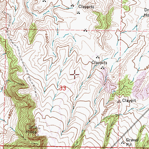 Topographic Map of Kaycee Bentonite Corporation Number Twenty-six Mine, WY
