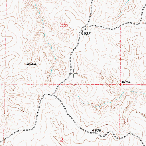 Topographic Map of Tyjil Number One Mine, WY