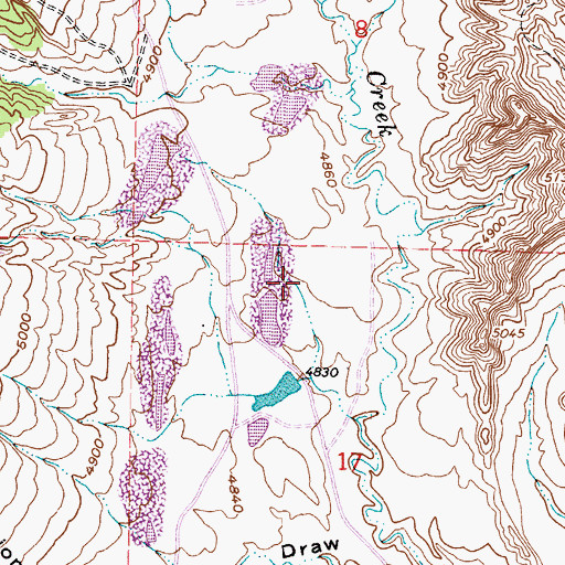 Topographic Map of Kaycee Bentonite Corporation Number One Mine, WY