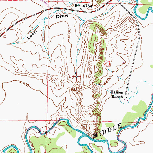 Topographic Map of Kaycee Bentonite Corporation Number Sixty-one Mine, WY