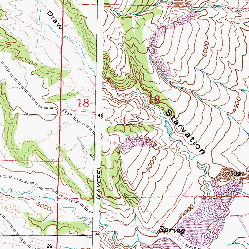 Topographic Map of Kaycee Bentonite Corporation Number Sixty-five Mine, WY