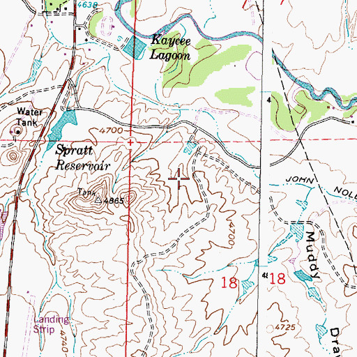 Topographic Map of Kaycee Bentonite Corporation Number Seventy-one Mine, WY