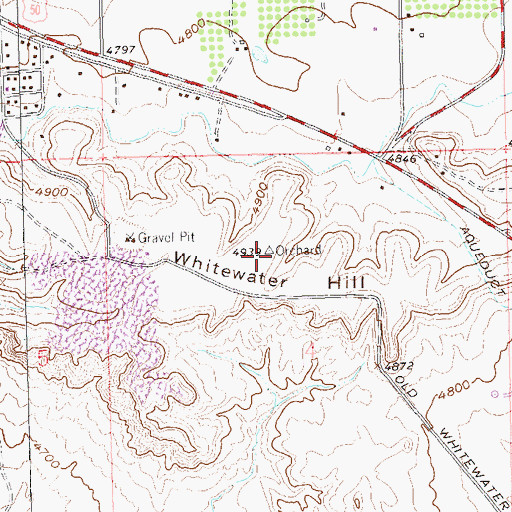 Topographic Map of Whitewater Hill, CO