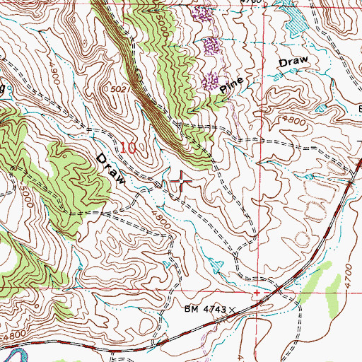 Topographic Map of Kaycee Bentonite Corporation Number Seventy-seven Mine, WY