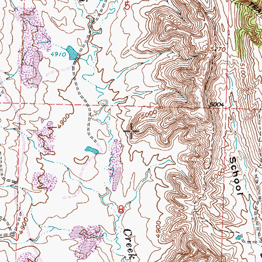 Topographic Map of Kaycee Bentonite Corporation Number Eighty-five Mine, WY