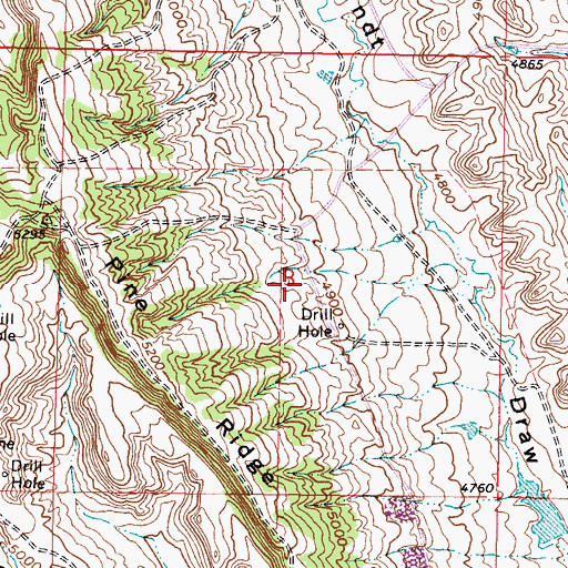 Topographic Map of Kaycee Bentonite Corporation Number Eighty-seven Mine, WY