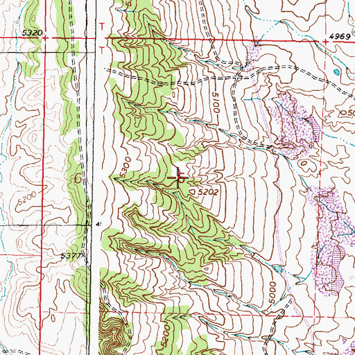 Topographic Map of Kaycee Bentonite Corporation Number Eighty-nine Mine, WY