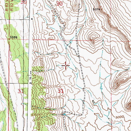 Topographic Map of Kaycee Bentonite Corporation Number Ninety-five Mine, WY