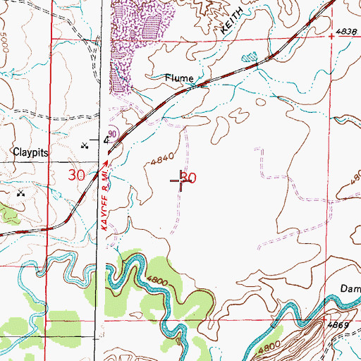 Topographic Map of Keith Ditch Mine, WY