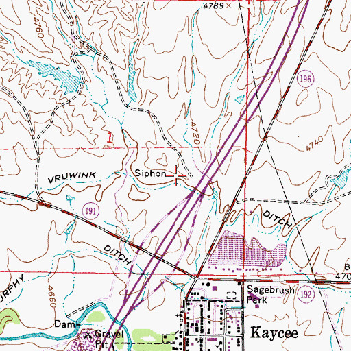 Topographic Map of Rhodds Pit, WY