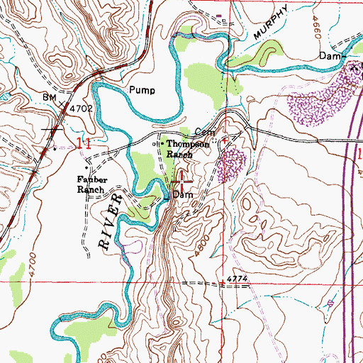 Topographic Map of Thompson Mine, WY