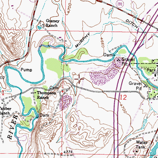 Topographic Map of Thompson Pit, WY