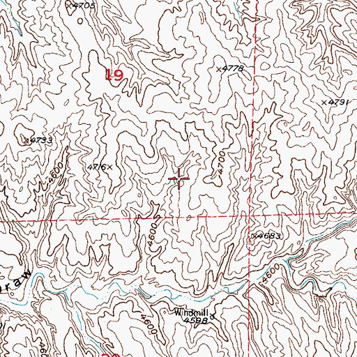 Topographic Map of Ole Claims Mine, WY
