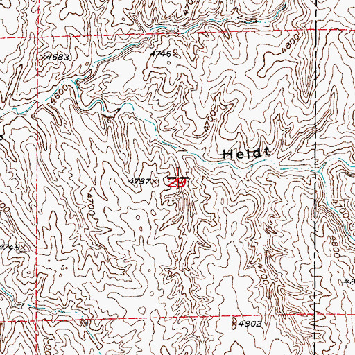 Topographic Map of Quincy Claims, WY
