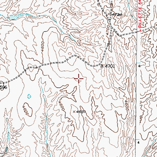 Topographic Map of Lucky Seven Mine, WY