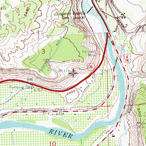 Topographic Map of Mount Lincoln Mine, CO