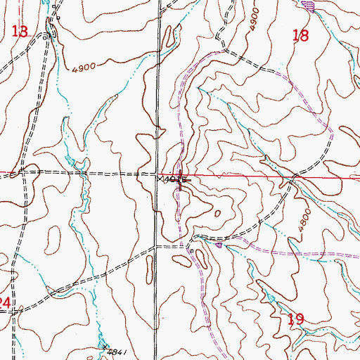 Topographic Map of Irigaray Mine, WY