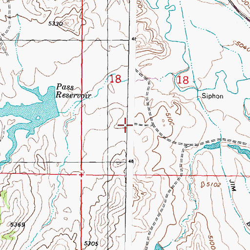 Topographic Map of Kaycee Bentonite Corporation Number Ninety-six Mine, WY