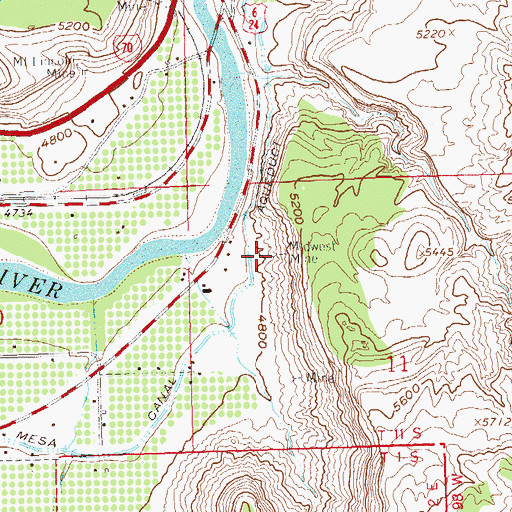 Topographic Map of Midwest Mine, CO